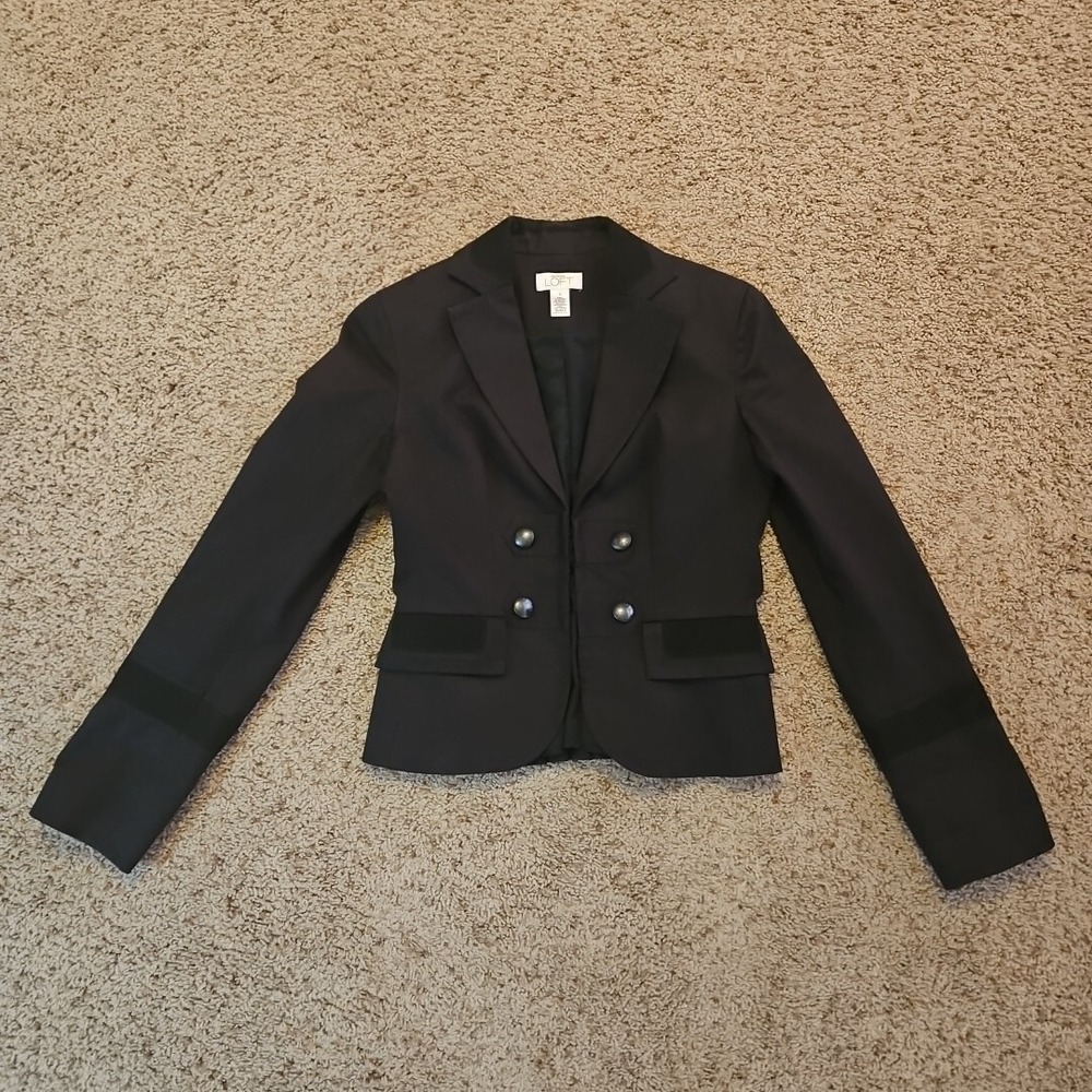 Ann Taylor Loft Blazer Womens‎ 0 Black Classic Lined